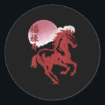 Womens Chinese New Year 2026 Year Of The Horse V-n Classic Round Sticker<br><div class="desc">Womens Chinese New Year 2026 Year Of The Horse V-neck _11</div>