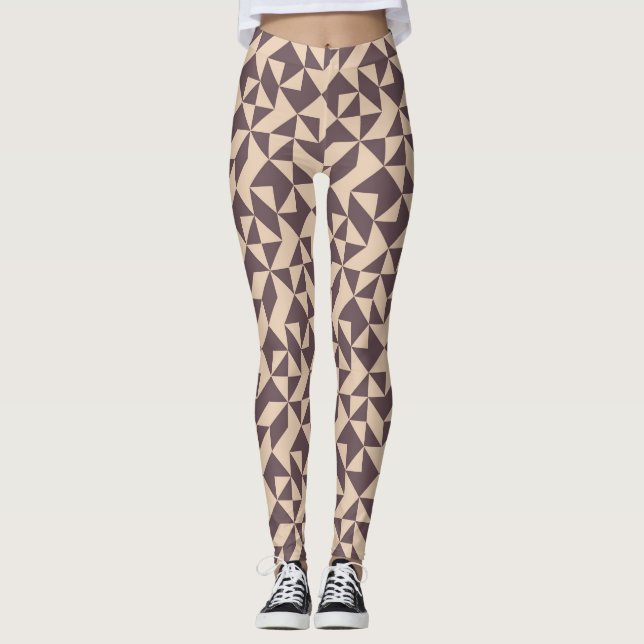 Women's Chocolate Diamond  Design Leggings (Front)