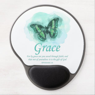 Womens Christian Bible Butterfly Verse: Grace Gel Mouse Pad
