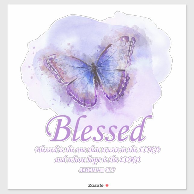 Women's Christian Bible Verse Butterfly: Blessed (Sheet)