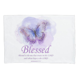 Women's Christian Bible Verse Butterfly: Blessed Pillowcase