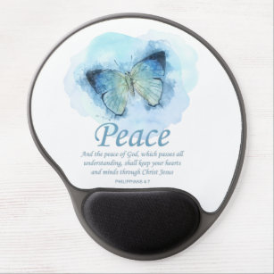 Women's Christian Bible Verse Butterfly: Peace Gel Mouse Pad