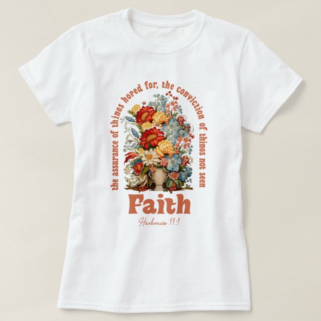 Womens Christian Boho Faith Wildflower T-Shirt (Design Front)
