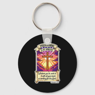 Womens Christian Programmer Programming Is My Mini Keychain