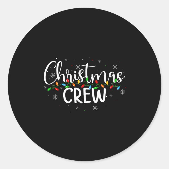 Womens Christmas Crew Pajamas Matching Family Grou Classic Round Sticker (Front)