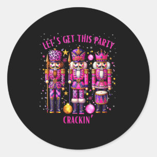 Womens Christmas Crushing It Nutcracker - Funny Re Classic Round Sticker