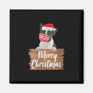 Womens Christmas Dog Gift Boston Terrier 2020 Mask Magnet