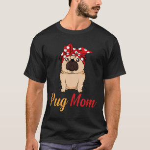 Womens Christmas Dog Lovers Cute Pug Mom T-Shirt