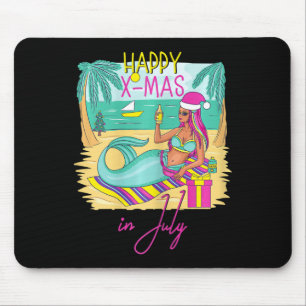 Womens Christmas In July Xmas Gift Tree Mermaid Sw Mouse Pad