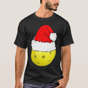 Womens christmas pickleball pickle ball santa hat T-Shirt