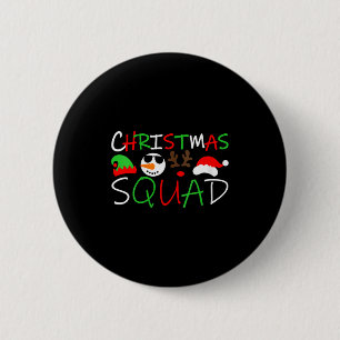 Womens Christmas Squad Reindeer Elf Santa Snowman 2 Inch Round Button