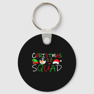 Womens Christmas Squad Reindeer Elf Santa Snowman  Keychain