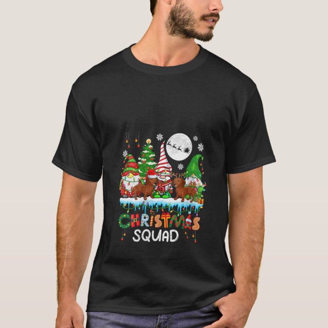 Womens Christmas Squad Santa Reindeer Dachshunds w T-Shirt (Front)