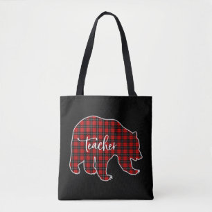 Women's Christmas Teacher Canvas Xmas Tote Bag