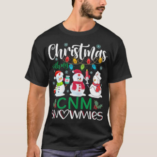 Womens Christmas With My CNM Snowmies Nurse Stetho T-Shirt