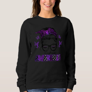 Womens Classy Leopard Pattern Shades Lupus Awarene Sweatshirt