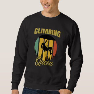Womens Climbing Queen Retro Boulder Rocks Boulderi Sweatshirt
