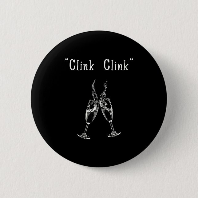 Womens Clink Clink V-neck  2 Inch Round Button (Front)