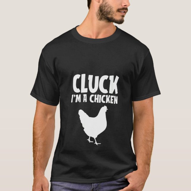 Womens Cluck I'm A Chicken Funny Lazy Halloween Co T-Shirt (Front)
