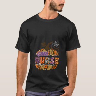 Womens CNM Nurse Stethoscope Leopard Halloween Pum T-Shirt