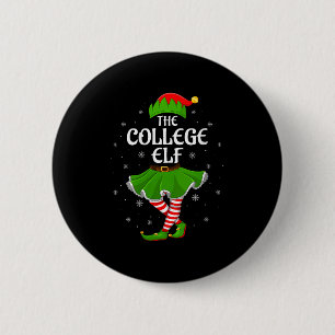 Womens College Elf Christmas Family Girls Women El 2 Inch Round Button