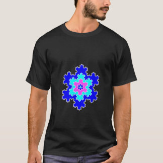 Womens Colorful Fractal Koch Snowflake Pattern Sha T-Shirt