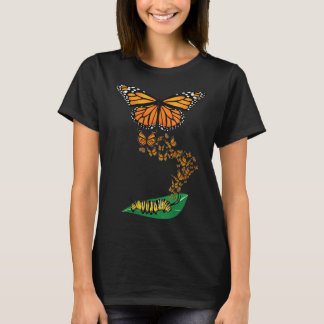 Womens Colourful Caterpillar To Monarch Butterfly  T-Shirt