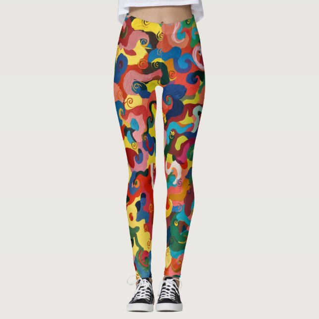 Women's Colourful Leggings art  (Front)
