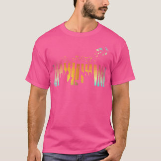 Womens Colourful Musical Instrument Pianist Keyboa T-Shirt