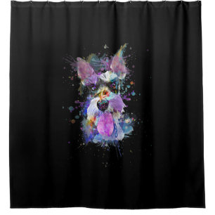 Womens Colourful Schnauzer Dog Design V-Neck