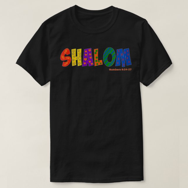 Womens Colourful Shalom VNeck  T-Shirt (Design Front)