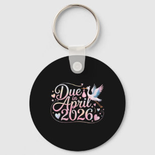 Womens Coming April 2026 Due In New Baby Mommy Mot Keychain