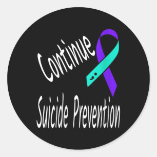 Womens Continue Suicide Prevention Semicolon Ribbo Classic Round Sticker