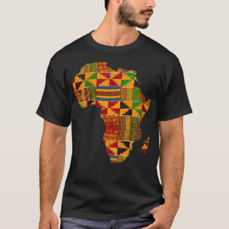 Womens Cool Africa Map Kente Cloth Gift For Men Wo T-Shirt