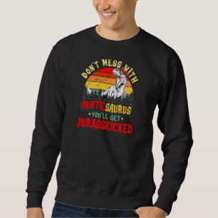 Womens Cool Auntiesaurus Dinosaur Rex Cute Mother' Sweatshirt