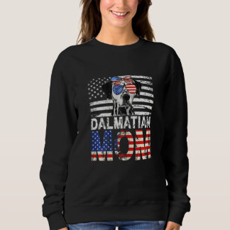 Womens Cool Dalmatian Mom Usa Flag Patriotic Mothe Sweatshirt