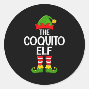 Womens Coquito Elf Xmas Matching Family Elf Squad  Classic Round Sticker