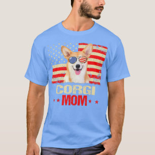 Womens Corgi Mom Usa Flag Dog Lover Mothers Day164 T-Shirt