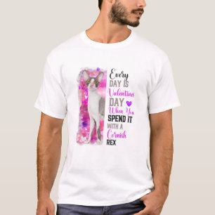 Womens Cornish Rex Cat Mom Valentines Day Cat Mama T-Shirt