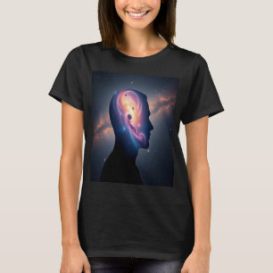 Women's Cosmic Galaxy Silhouette Space Graphic T-Shirt