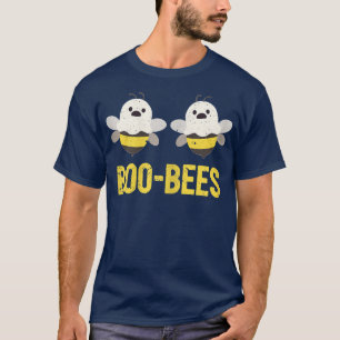 Womens Couples Halloween Funny Bee Ghost Matching  T-Shirt