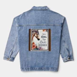  women's   cowgirls horse denim jacket