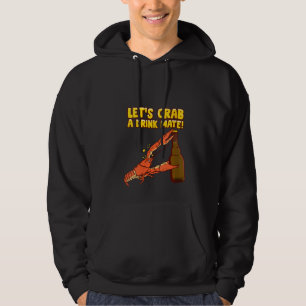 Womens Crab Funny Drink Beer Pun Beach Ocean Hoodie
