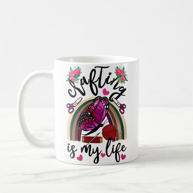 Womens Crafting Is My Life Crafters Quilting Sewin Coffee Mug (Left)