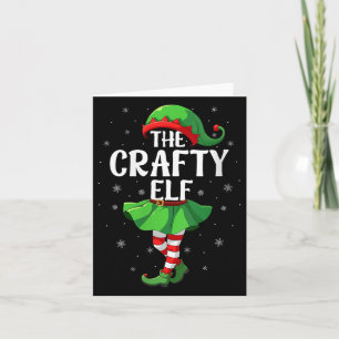 Womens Crafty Elf Christmas Girls Women Elf Squad  Card