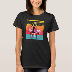 Womens Crazy Flamingo Lady Animal Bird Pun T-Shirt