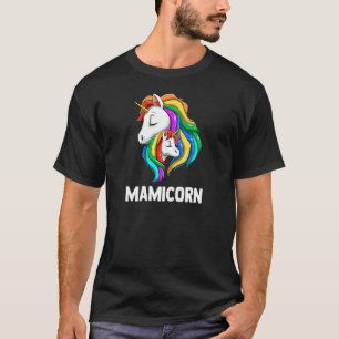 Womens Cuddling Unicorn Heads  Mamicorn Mom Daught T-Shirt