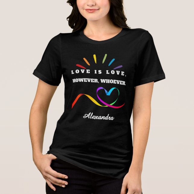 Womens Custom Name Couple Pride Shirt - Right Ribb (Front)