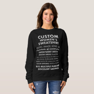 Women's Custom Personalized Black Sweatshirt