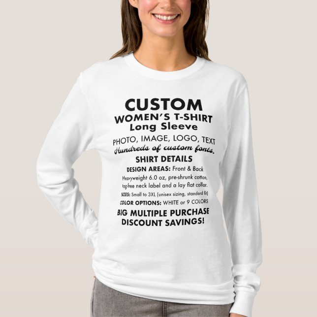 Women's Custom Personalized Long Sleeve T-Shirt (Front)